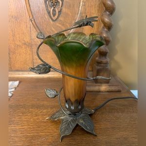 Amber and Green Dragonfly Lamp